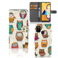 Samsung Galaxy M21 | M30s | Telefoonhoesje | Met pasjeshouder | Vrolijke Uilen