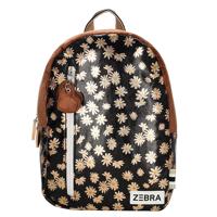 Zebra Trends Girls Rugzak M Metallic Flower Black