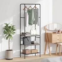 Kledingrek met planken met plank Grijs sonoma 60 x 30 x 171 cm