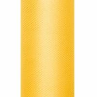 Glitter tule stof - geel - 15 x 900 cm - hobbyartikelen/knutselspullen