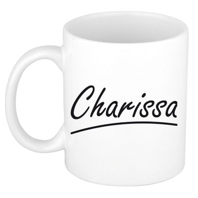Naam cadeau mok / beker Charissa met sierlijke letters 300 ml Naam cadeau mok / beker Charissa met sierlijke letters 300 ml