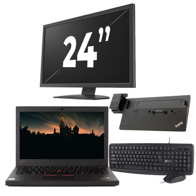Lenovo ThinkPad X270 - Intel Core i5-6e Generatie - 12 inch - 8GB RAM - 256GB SSD - Windows 11 + 1x 24 inch Monitor