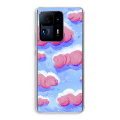 Roze wolken met vogels: Xiaomi Mi Mix 4 Transparant Hoesje