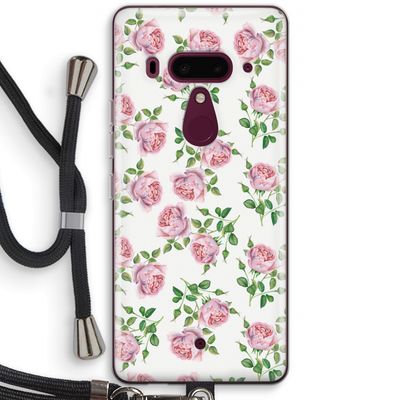 Kleine roosjes: HTC U12+ Transparant Hoesje met koord