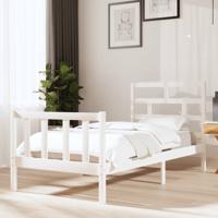 Bedframe massief grenenhout wit 90x190 cm