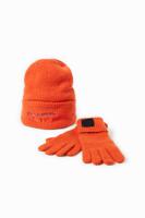 Cadeauset met muts en handschoenen - ORANGE - U