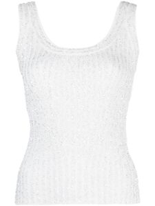 Missoni sequin-embellished ribbed top - Blanc