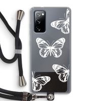 White butterfly: Samsung Galaxy S20 FE / S20 FE 5G Transparant Hoesje met koord