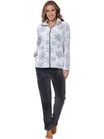 Rebelle Huispak Dames Fleece - Grijs - 2-delig warm winter huispak vrouwen