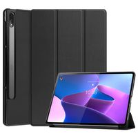 Lunso - Lenovo Tab P12 Pro - Tri-Fold Bookcase hoes - Zwart