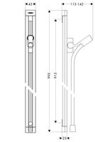 Hansgrohe Raindance Glijstang 90cm. Met Isiflex B Doucheslang 160cm. Chroom - thumbnail