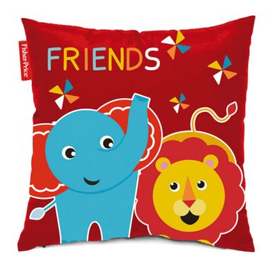 Fisher Price kussen olifant & leeuw junior 40 cm rood/blauw
