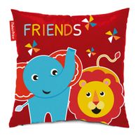 Fisher Price kussen olifant & leeuw junior 40 cm rood/blauw - thumbnail