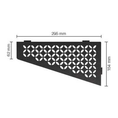Schluter Shelf-E-S3 planchet - 29.5x15.4x0.5cm - inbouw - Perforatie: Floral - gecoat donker antraciet ses3d5tsda