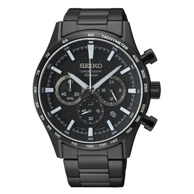 Seiko SSB415P1 Horloge staal zwart 43 mm