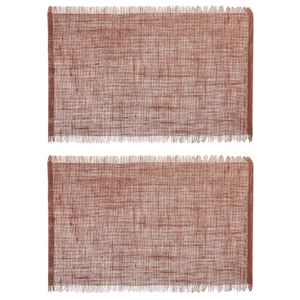 Set van 8x stuks placemats uni terra bruin jute 45 x 30 cm