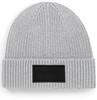 Beechfield CB442R Fashion Patch Beanie - Light Grey/Black - One Size