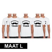 5x Vrijgezellenfeest shirt wit voor heren Maat L L  -
