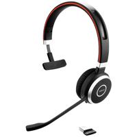 Jabra Evolve 65 Second Edition - UC On Ear headset Telefoon Bluetooth, Radiografisch Mono Zwart Noise Cancelling, Ruisonderdrukking (microfoon) Incl. oplaad- - thumbnail