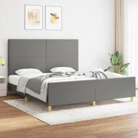 Bedframe zonder matras stof donkergrijs 180x200 cm