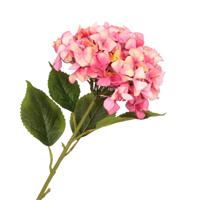 Kunstbloem Hortensia tak - fuchsia roze - 109 cm - losse steel - Kunst zijdebloemen   - - thumbnail