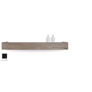 Looox Wooden Shelf BoX 90 cm, massief eiken old grey, bodemplaat mat zwart