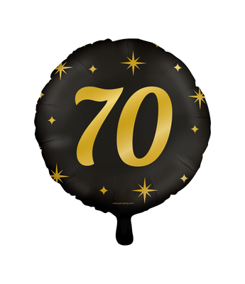 Classy Folieballon 70 Jaar Zwart/Goud (46cm)