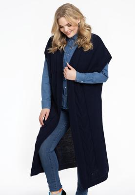 Yoek Mouwloos vest CABLE | Blauw | Maat 58/60