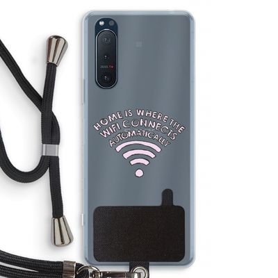 Home Is Where The Wifi Is: Sony Xperia 5 II Transparant Hoesje met koord