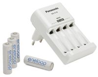 Panasonic oplader + 4 x Panasonic Eneloop AA batterijen - thumbnail