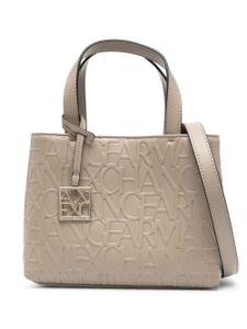 Armani Exchange sac à main en cuir artificiel à logo embossé - Tons neutres