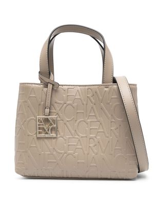 Armani Exchange sac à main en cuir artificiel à logo embossé - Tons neutres