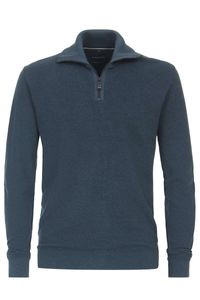 Casa Moda Casual Regular Fit Half-Zip Sweater benzine, Effen