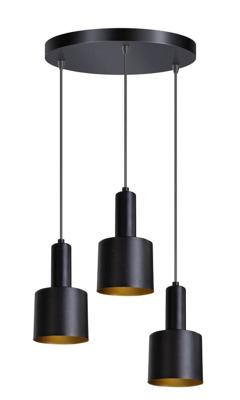 ETH Zwarte hanglampSledge 3-lichts zwart met goud - 05-HL4392-30