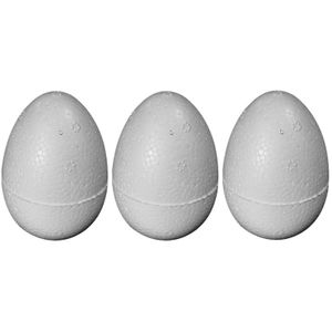 3x stuks Paaseieren van piepschuim 8 cm   -