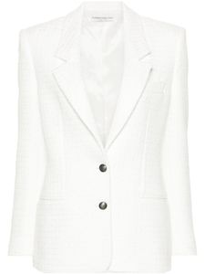 Alessandra Rich blazer en tweed à simple boutonnage - Blanc