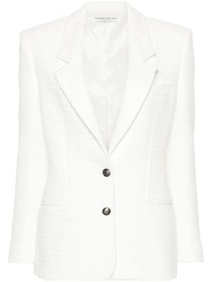 Alessandra Rich blazer en tweed à simple boutonnage - Blanc