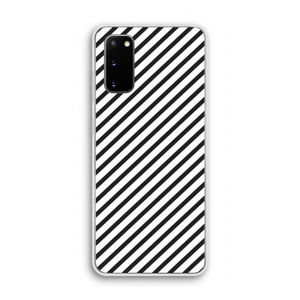 Strepen zwart-wit: Samsung Galaxy S20 Transparant Hoesje