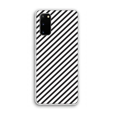 Strepen zwart-wit: Samsung Galaxy S20 Transparant Hoesje