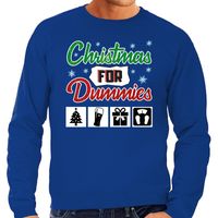 Foute Kersttrui Christmas for dummies blauw voor heren Foute Kersttrui Christmas for dummies blauw voor heren