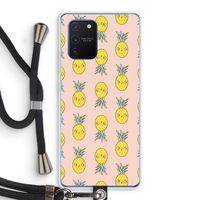 Ananas: Samsung Galaxy Note 10 Lite Transparant Hoesje met koord