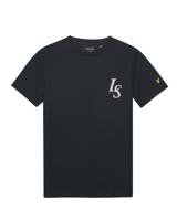 Lyle & Scott zomer t-shirt jongens - Navy blauw - Monogram print