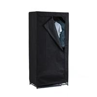 Mobiele kledingkast - opvouwbaar - zwart - kunststof - 70 x 46 x 149 cm - Hanglussen Mobiele kledingkast - opvouwbaar - zwart - kunststof - 70 x 46 x 149 cm - Hanglussen