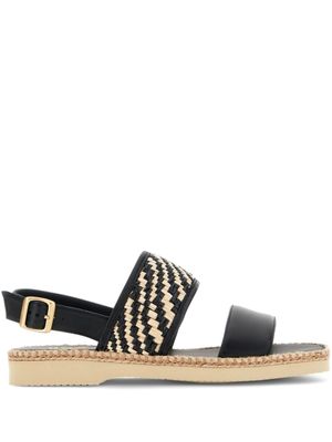 Hogan sandales H660 en cuir tressé - Noir