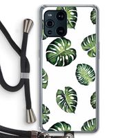 Tropische bladeren: Oppo Find X3 Pro Transparant Hoesje met koord