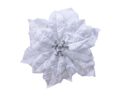Poinsettia stof op clip wit