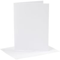 Kaarten en enveloppen, afmeting kaart 12,7x17,8 cm, afmeting envelop 13,3x18,5 cm, 230 gr, wit, 4 set/ 1 doos