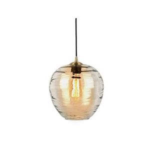 Leitmotiv - Pendant lamp Glamour Globe glass amber brown