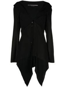 Stella McCartney cardigan en soie à ourlet asymétrique - Noir