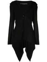 Stella McCartney cardigan en soie à ourlet asymétrique - Noir